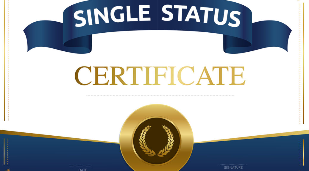 Single Status Certificate From United States